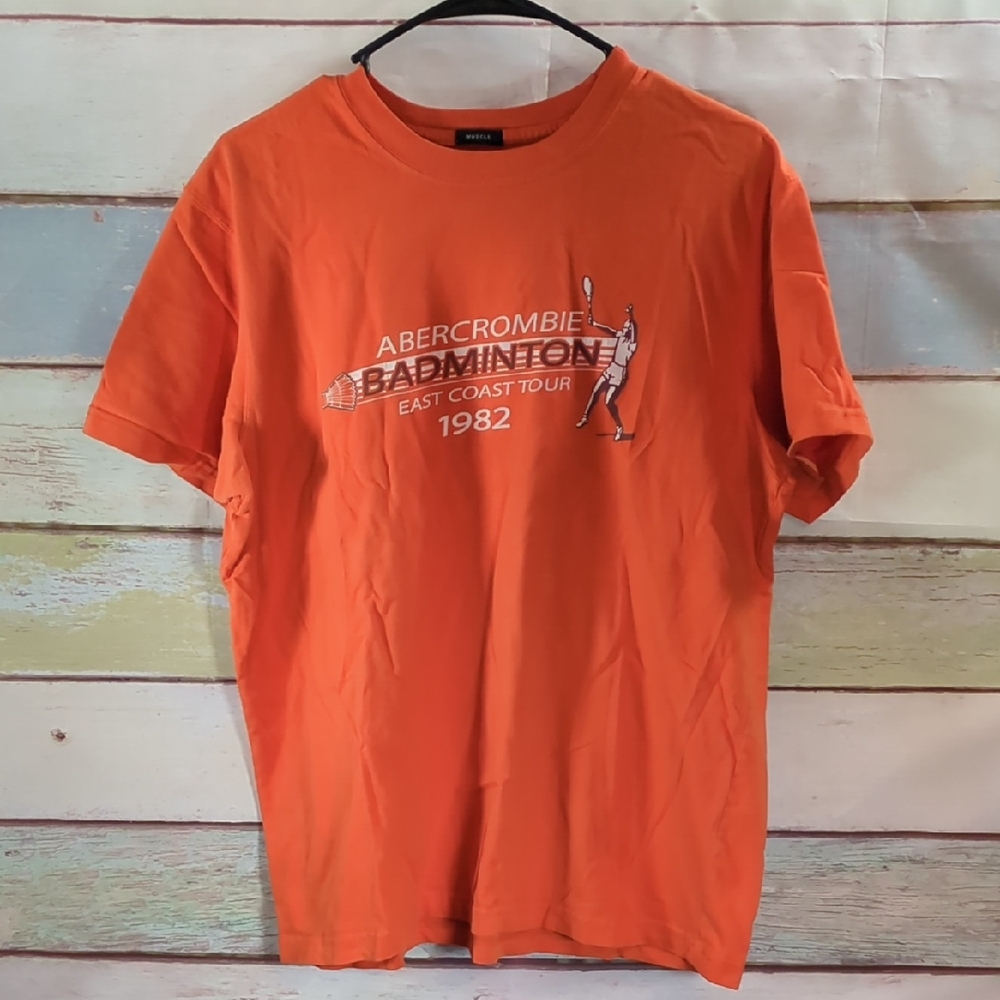 Abercrombie & Fitch Men's Orange Badminton Tee